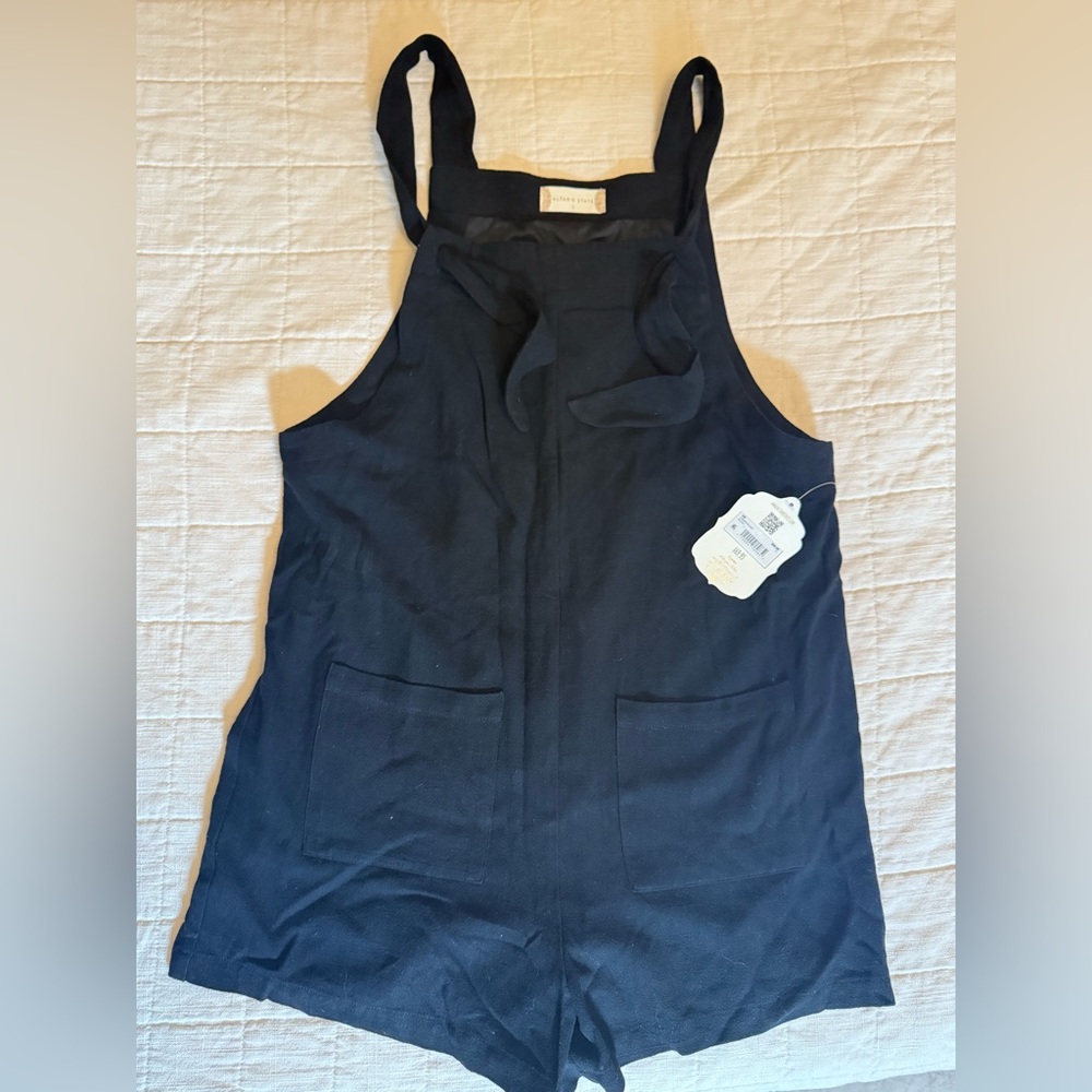 NWT Altar'd State Black Linen romper with top ties size-Small
